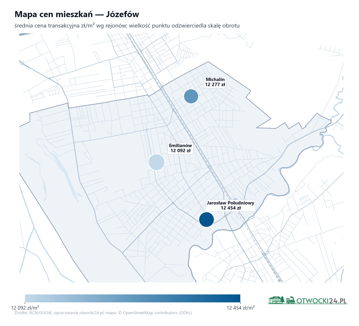 Mapa cen mieszkań - Józefów