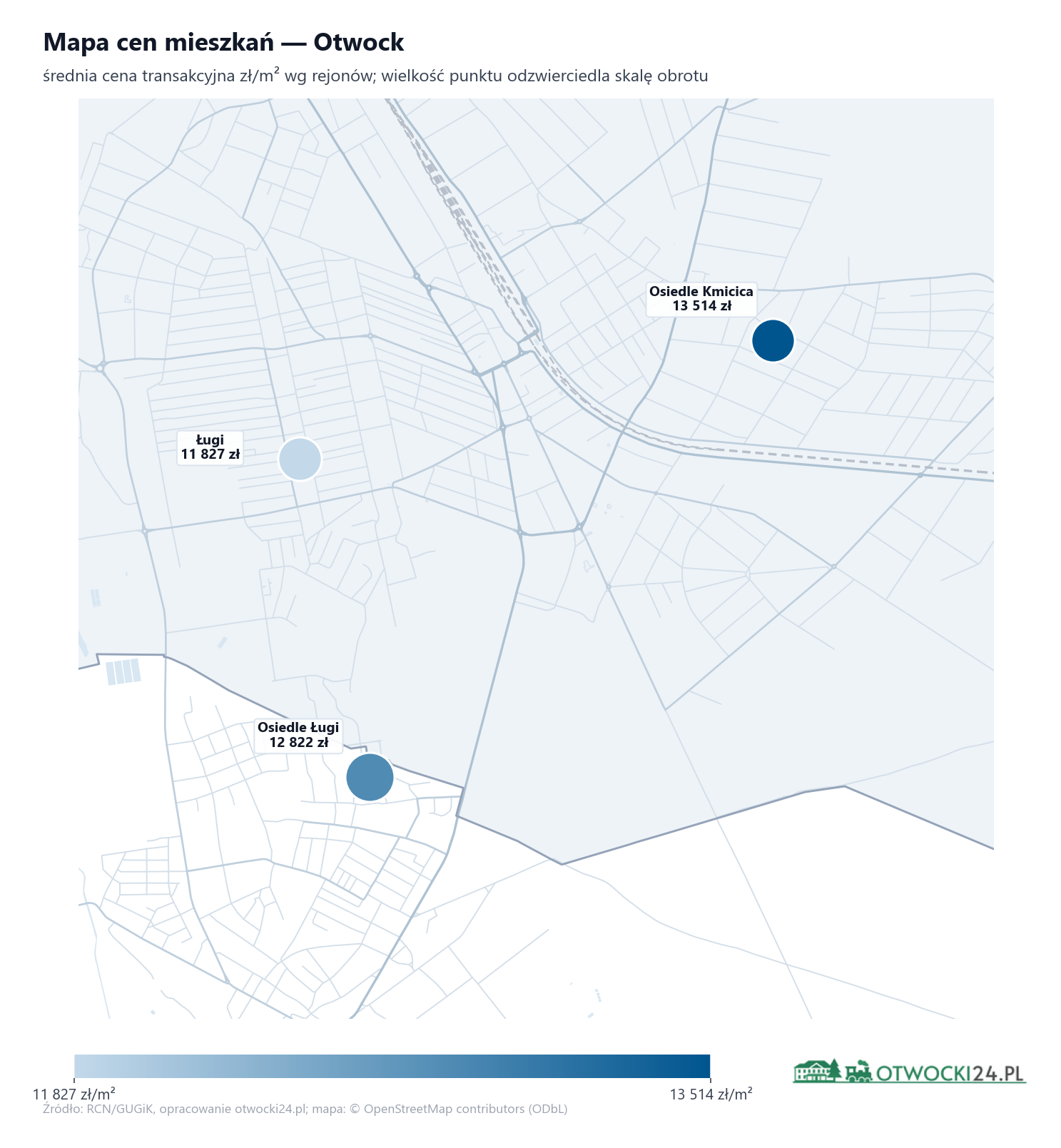 Mapa cen mieszkań - Otwock