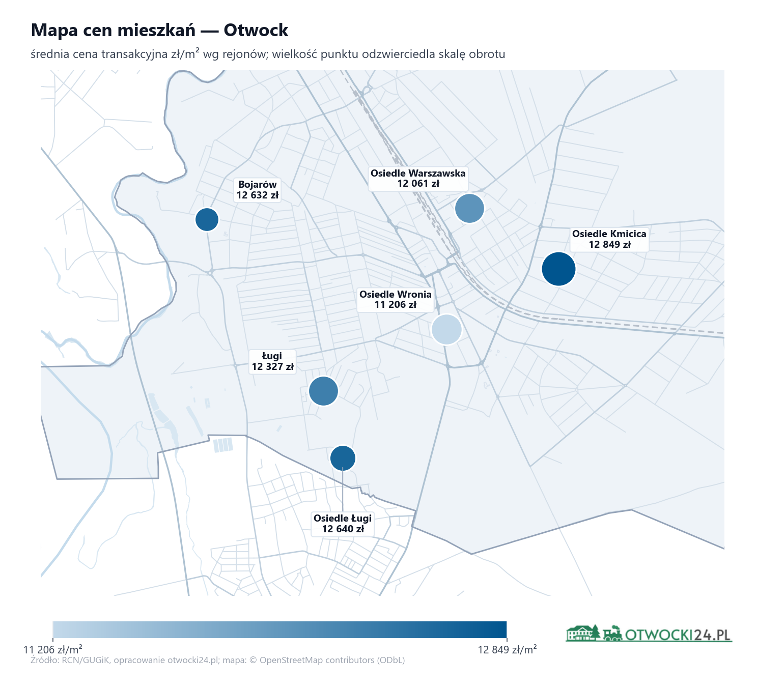 Mapa cen mieszkań - Otwock