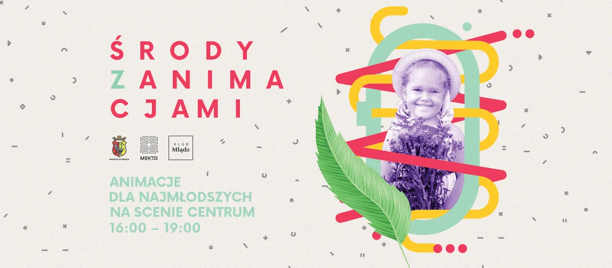 Grafika promocyjna wydarzenia Animacje i zabawy dla dzieci w każdą środę na Scenie Centrum