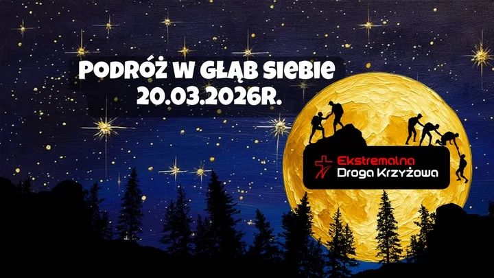 Grafika promocyjna wydarzenia Ekstremalna Droga Krzyżowa Otwock — Msza i nocna adoracja przed wymarszem