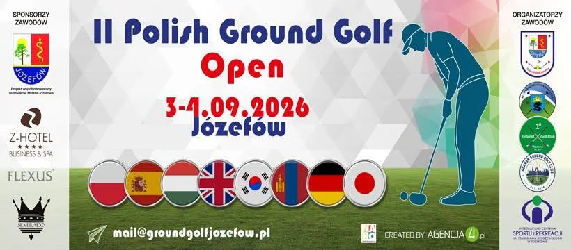 Grafika promocyjna wydarzenia II Polish Ground Golf Open w Józefowie