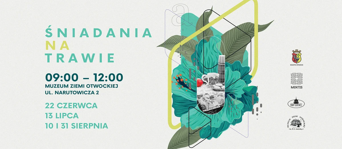 Grafika promocyjna wydarzenia Letnie spotkania na świeżym powietrzu w Muzeum Ziemi Otwockiej