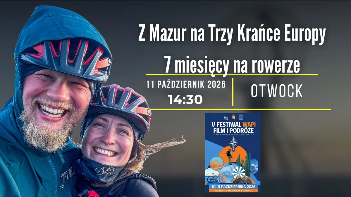 Grafika promocyjna wydarzenia Festiwal WAPI: rowerem przez Europę