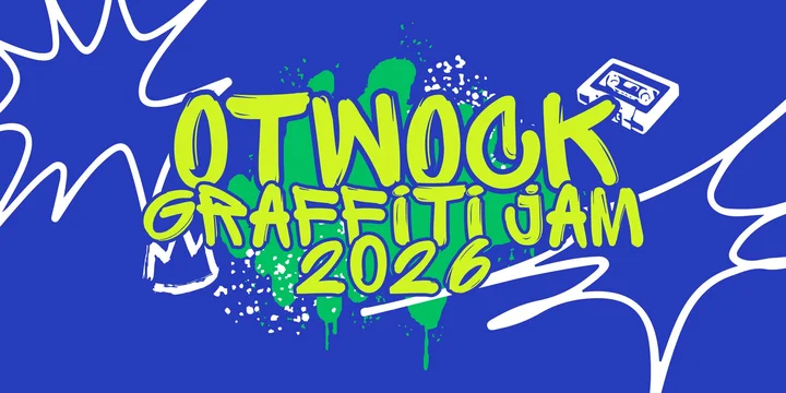 Grafika promocyjna wydarzenia Otwock Graffiti Jam 2026 — plenerowy jam graffiti w Otwocku