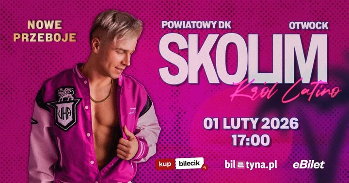 Grafika promocyjna wydarzenia SKOLIM w Otwocku — koncert 1 lutego 2026