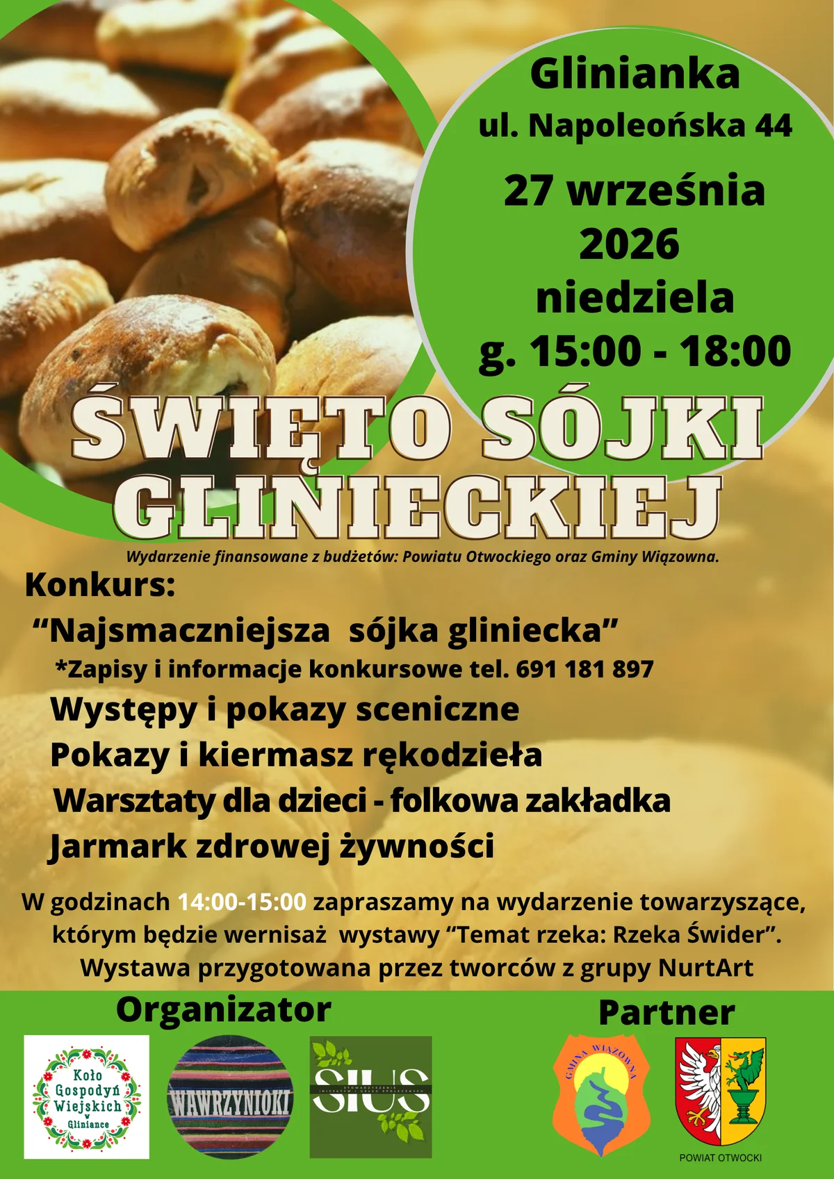 Grafika promocyjna wydarzenia Święto Sójki Glinieckiej