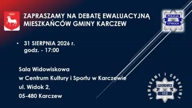 Grafika promocyjna wydarzenia Debata społeczna o bezpieczeństwie mieszkańców