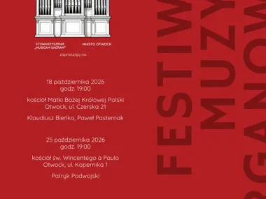 Grafika promocyjna wydarzenia I Festiwal muzyki organowej i kameralnej w Otwocku