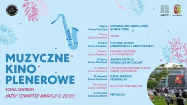 Grafika promocyjna wydarzenia Muzyczne kino plenerowe w Otwocku