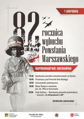 Grafika promocyjna wydarzenia Obchody 82. rocznicy wybuchu Powstania Warszawskiego