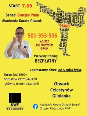 Grafika promocyjna wydarzenia Pierwszy trening w nowym roku szkolnym – karate