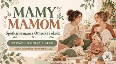 Grafika promocyjna wydarzenia Spotkanie towarzyskie mam z Otwocka – kawa i rozmowy