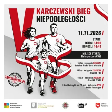 Grafika promocyjna wydarzenia V Karczewski Bieg Niepodległości