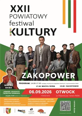 Grafika promocyjna wydarzenia XXII Powiatowy Festiwal Kultury w Otwocku