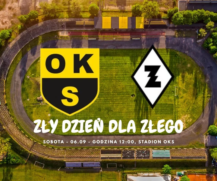 Obrazek przedstawia grafikę promocyjną wydarzenia Mecz OKS Otwock vs AKS Zły Warszawa — sobota 6 września, godz. 12:00