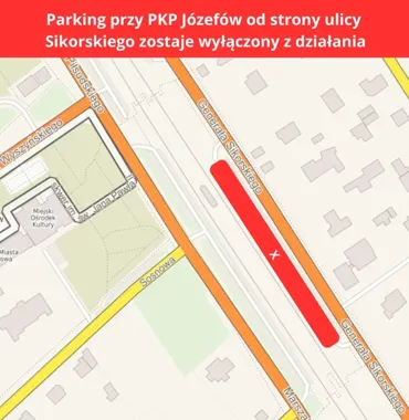 Parking przy PKP Józefów od strony Sikorskiego znika z użytku, kierowcy mają nowe miejsca