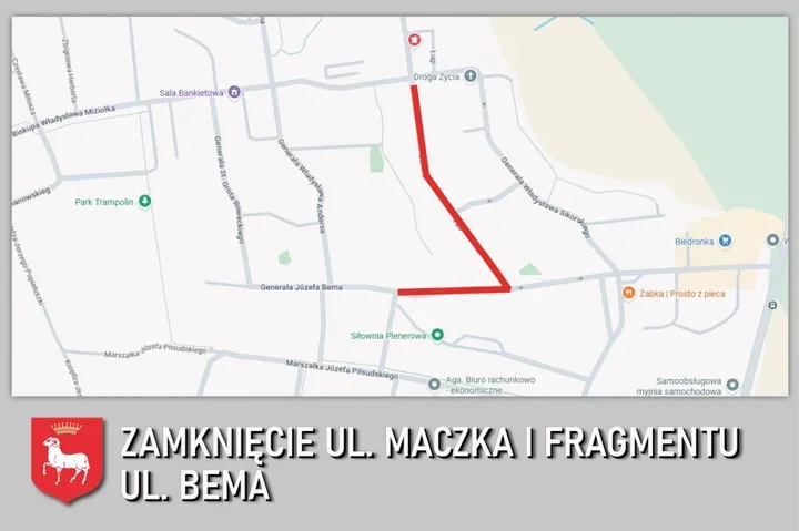 Maczka i Bema zostaną zamknięte na czas przebudowy w Karczewie