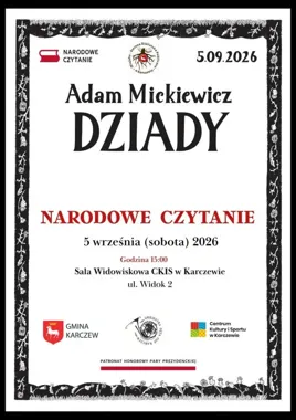 Mieszkańcy Karczewa mogą wystąpić w Narodowym Czytaniu „Dziadów”