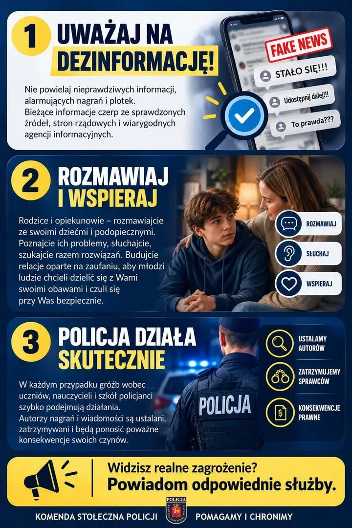 Policja w Otwocku ostrzega: internetowe groźby mogą uruchomić postępowanie