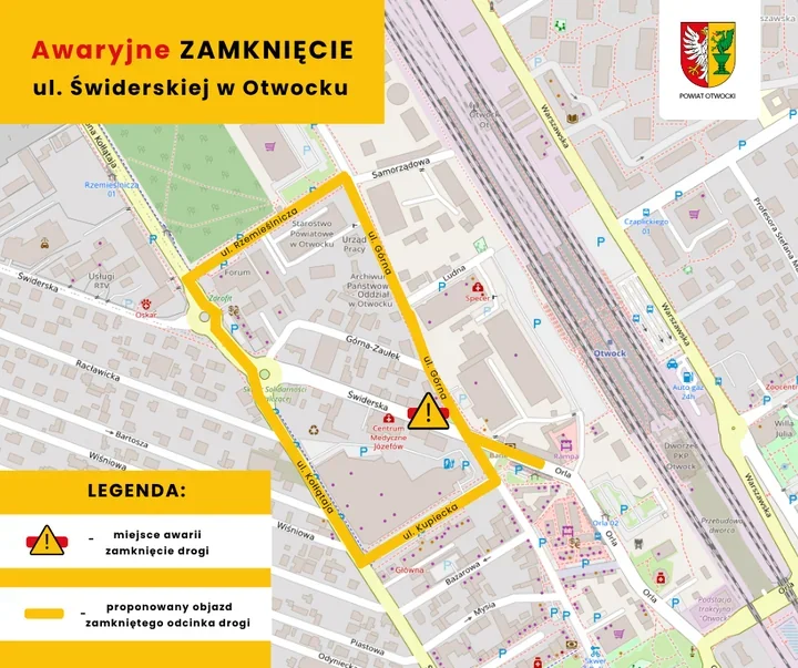 Świderska zostanie zamknięta na noc. Awaria przy skrzyżowaniu z Górną
