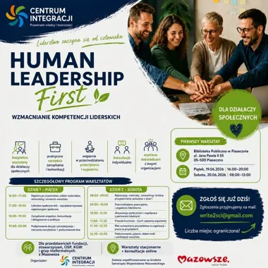 Bezpłatne warsztaty Human Leadership First ruszają w Piasecznie